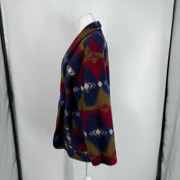 Vintage Forever Young Southwestern Aztec Pattern Fleece Cardigan Coat Size 2X - Picture 6 of 12